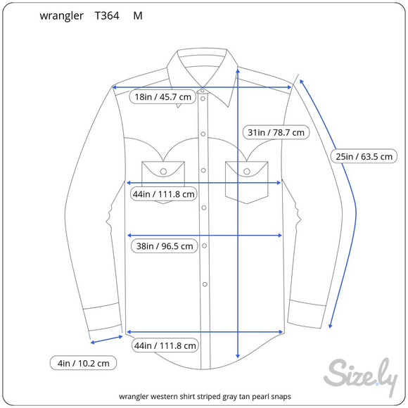 wrangler western shirt striped gray tan pearl snaps - Picture 2 of 7